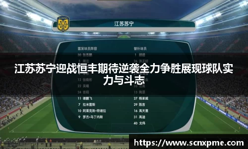 江苏苏宁迎战恒丰期待逆袭全力争胜展现球队实力与斗志